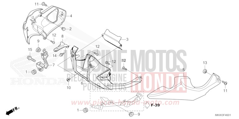 PANNEAU INFERIEUR (NC750XD) von NC750X "Meca" MAT JEANS BLUE MATALLIC (PB417) von 2023